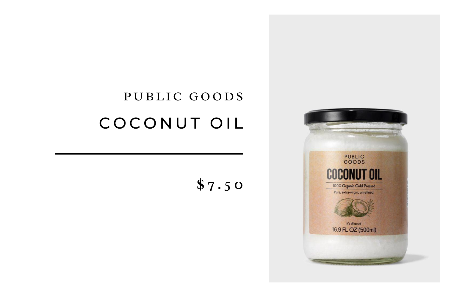 Public Goods Coconut Oil