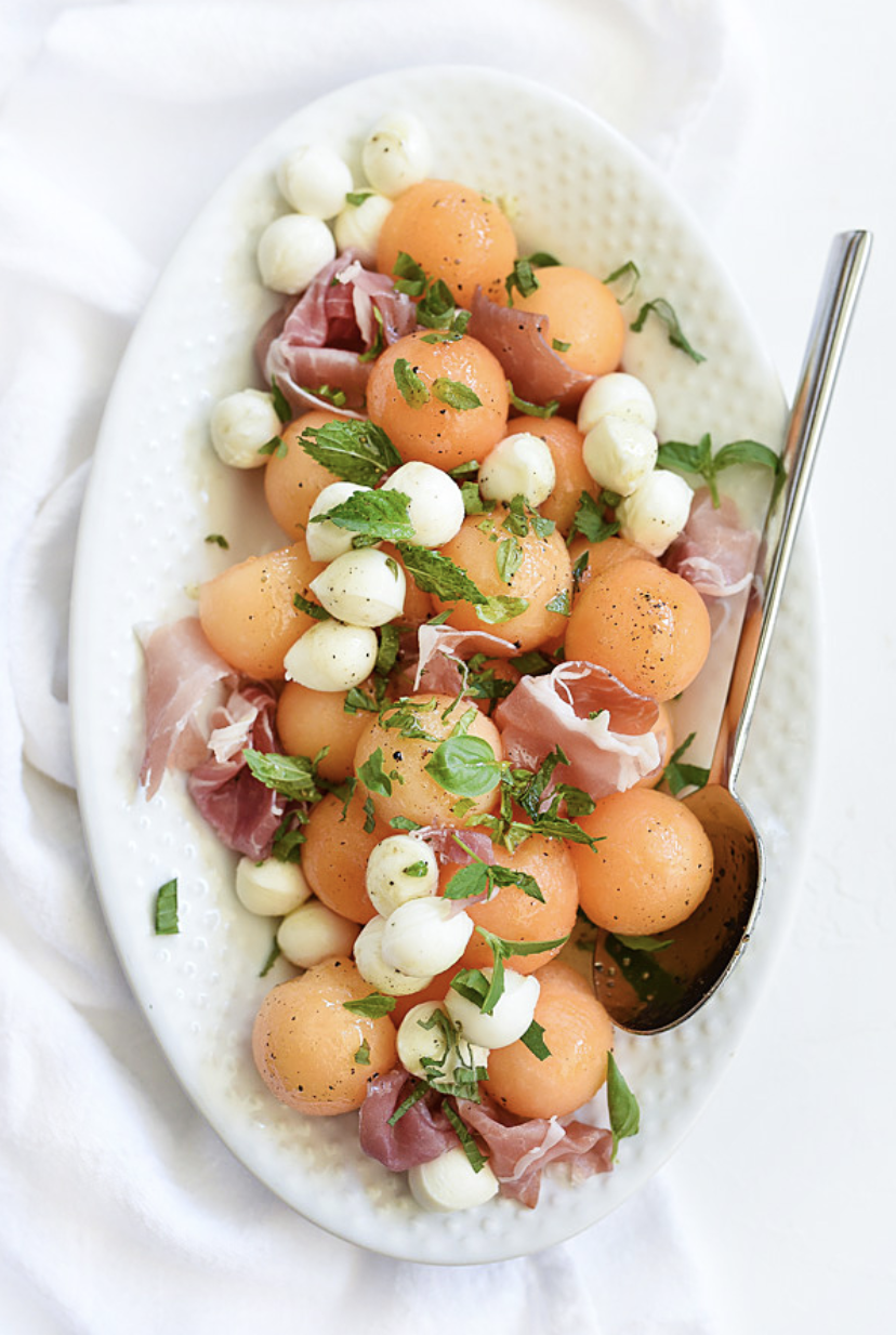 Cantaloupe and Mozzarella Caprese Salad