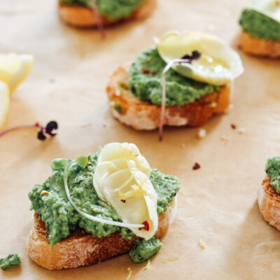 Artichoke & Spring Pea Crostini