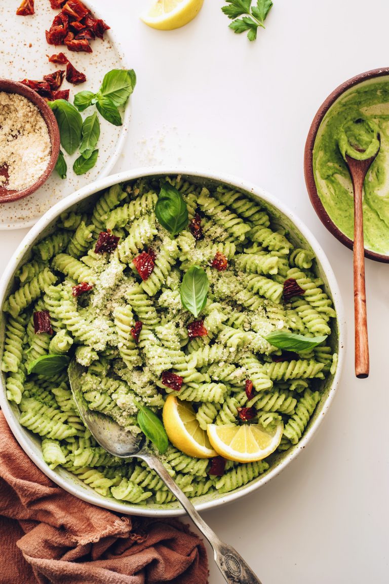 Avocado Pesto Pasta Salad