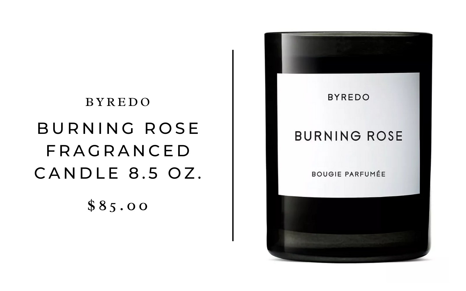Byredo Burning Rose Fragranced Candle 8.5 oz.