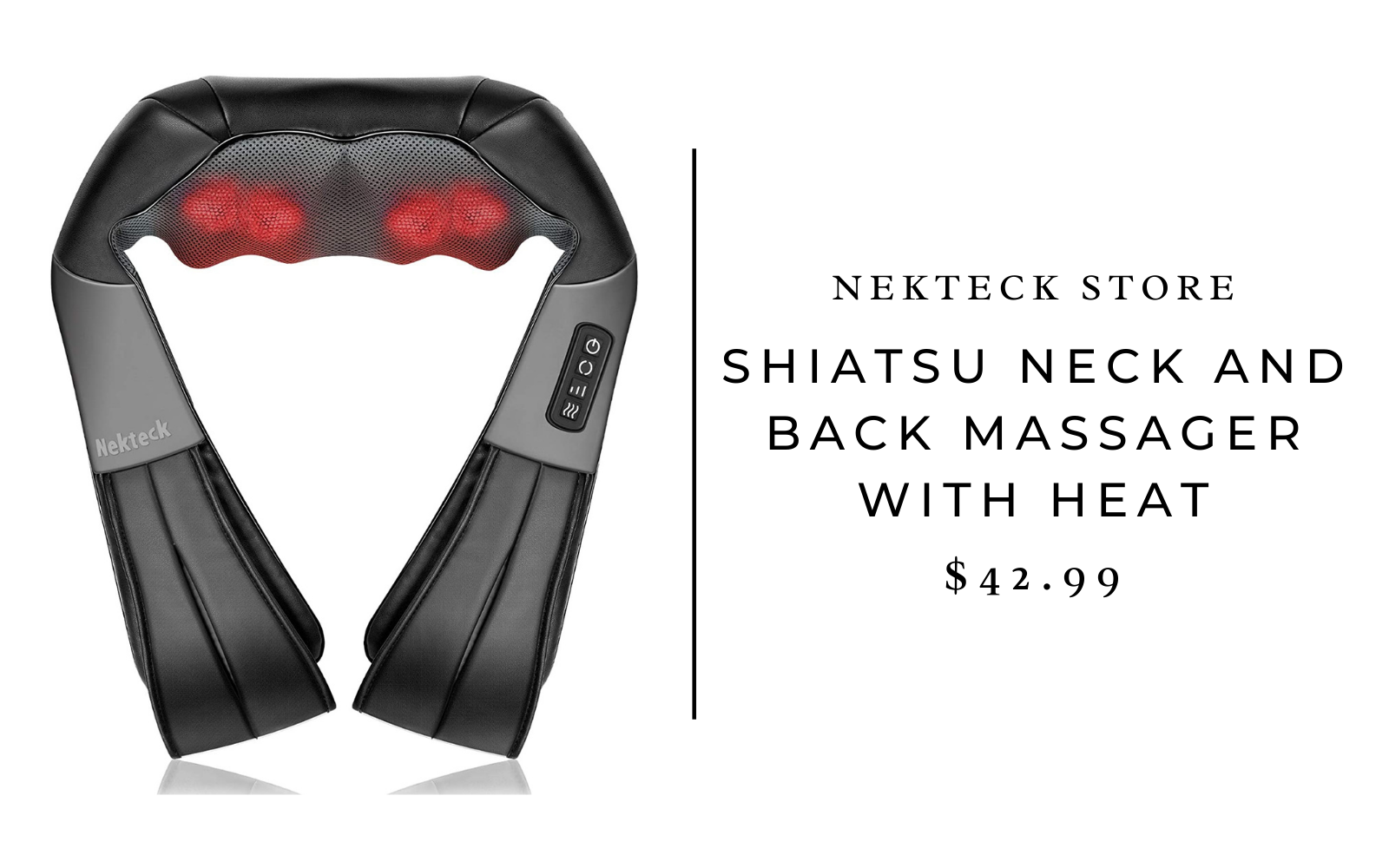 Nekteck Store Shiatsu Neck and Back Massager With Heat 