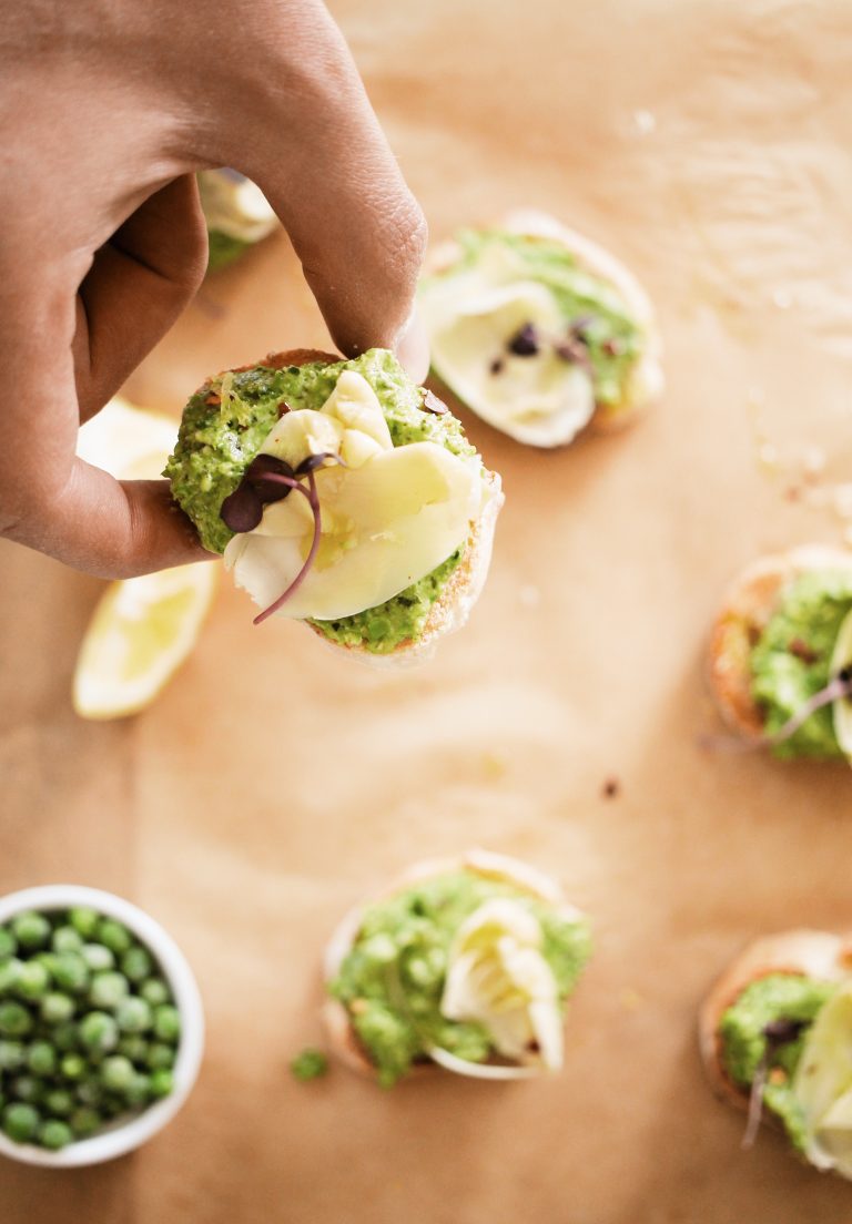 Artichoke & Spring Pea Crostini