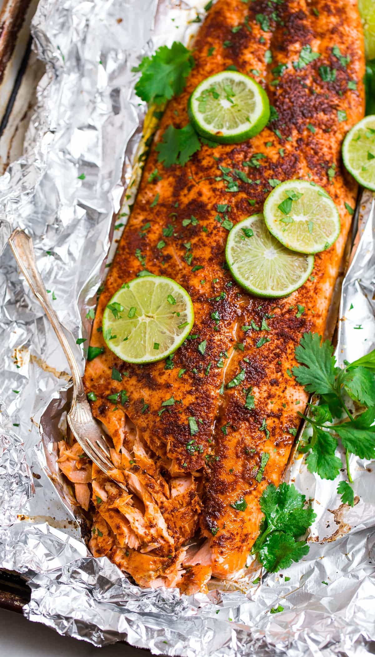spicy baked salmon with lime from well plated