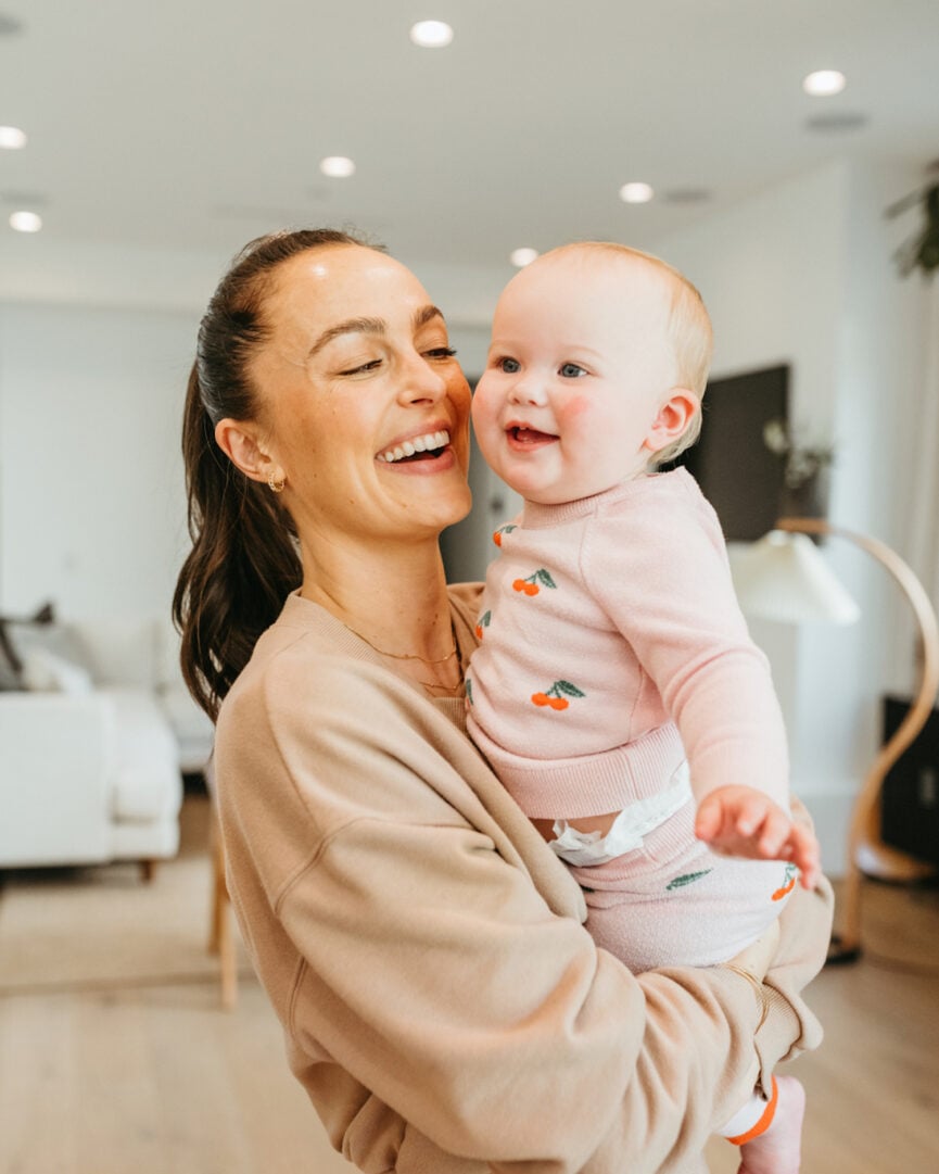 woman holding baby