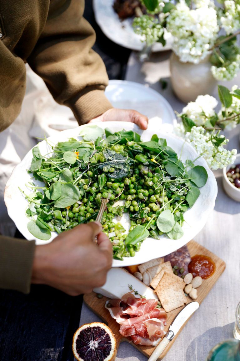 Pea Salad with Mint and Microgreens Recipe from Kennesha Buycks