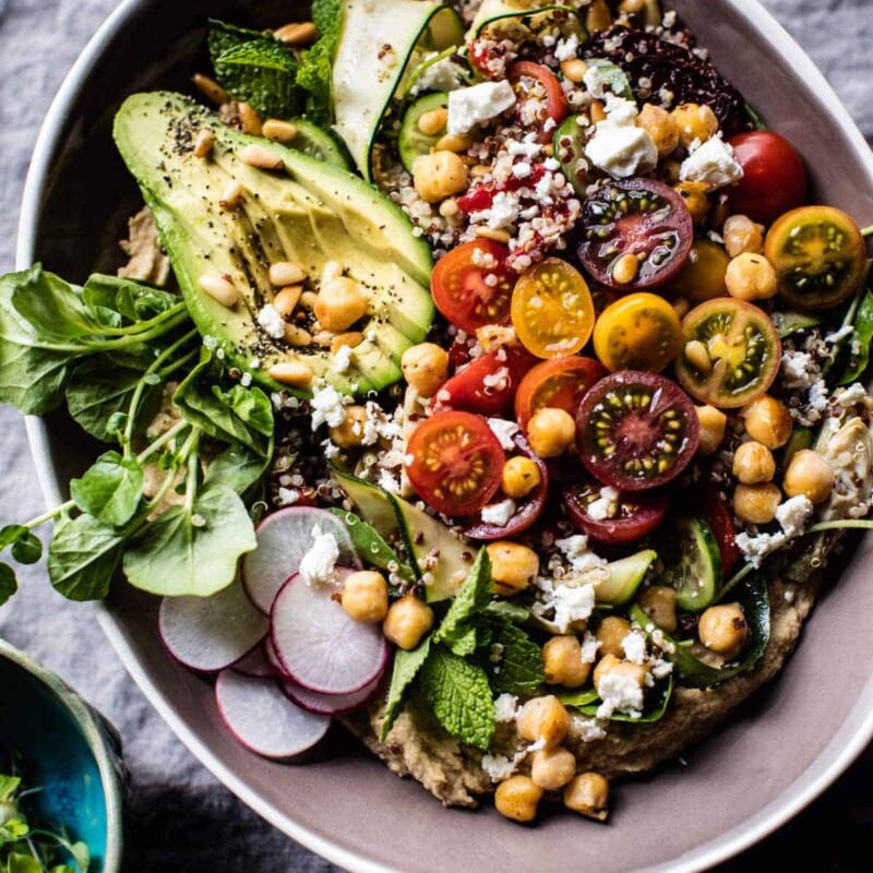 loaded greek quinoa salad from half baked harvest