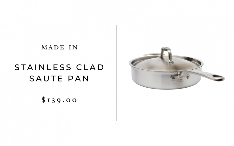 Made In Cookware, Stainless Clad 3.5 qt Saute Pan