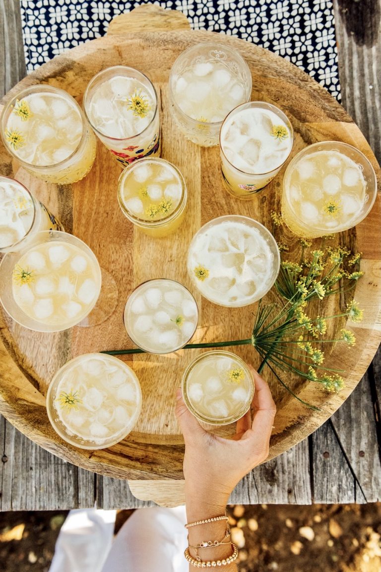 gin and citrus cocktail for dinner party happy hour at plumcot farm