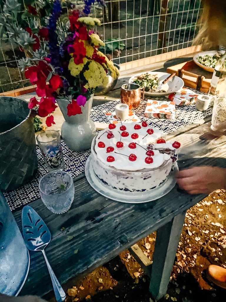 Spumoni Ice Cream Cake - Dinner Party at Plumcot Farm