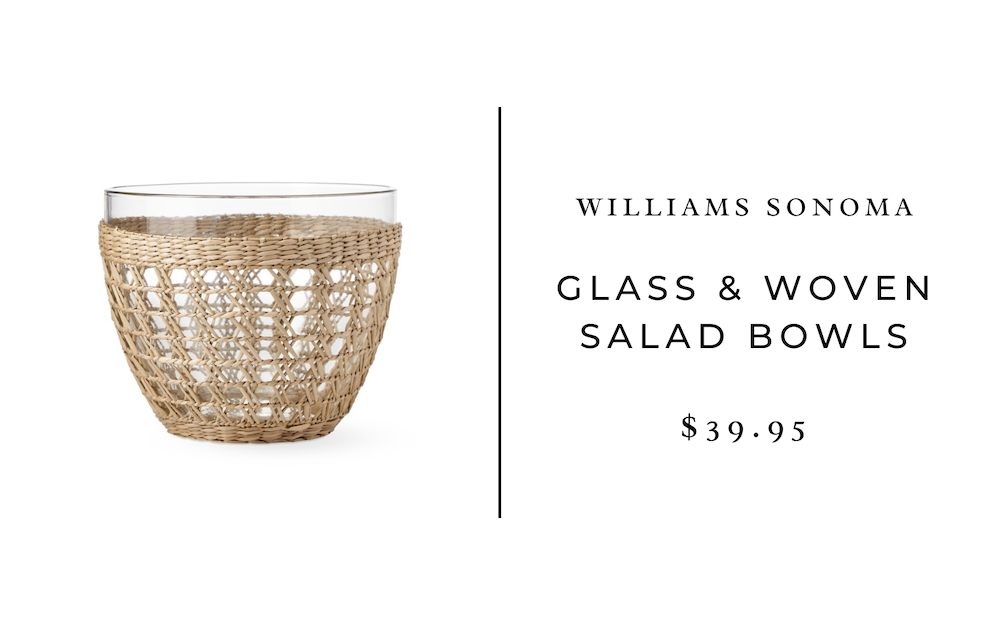 glass and wicker salad bowl