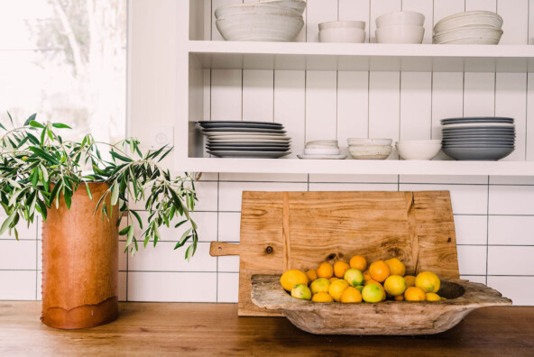 Modern Farmhouse Kitchen - Home of Helene Henderson - Malibu Farm - fresh produce and summer veggies - meal prep -citrus