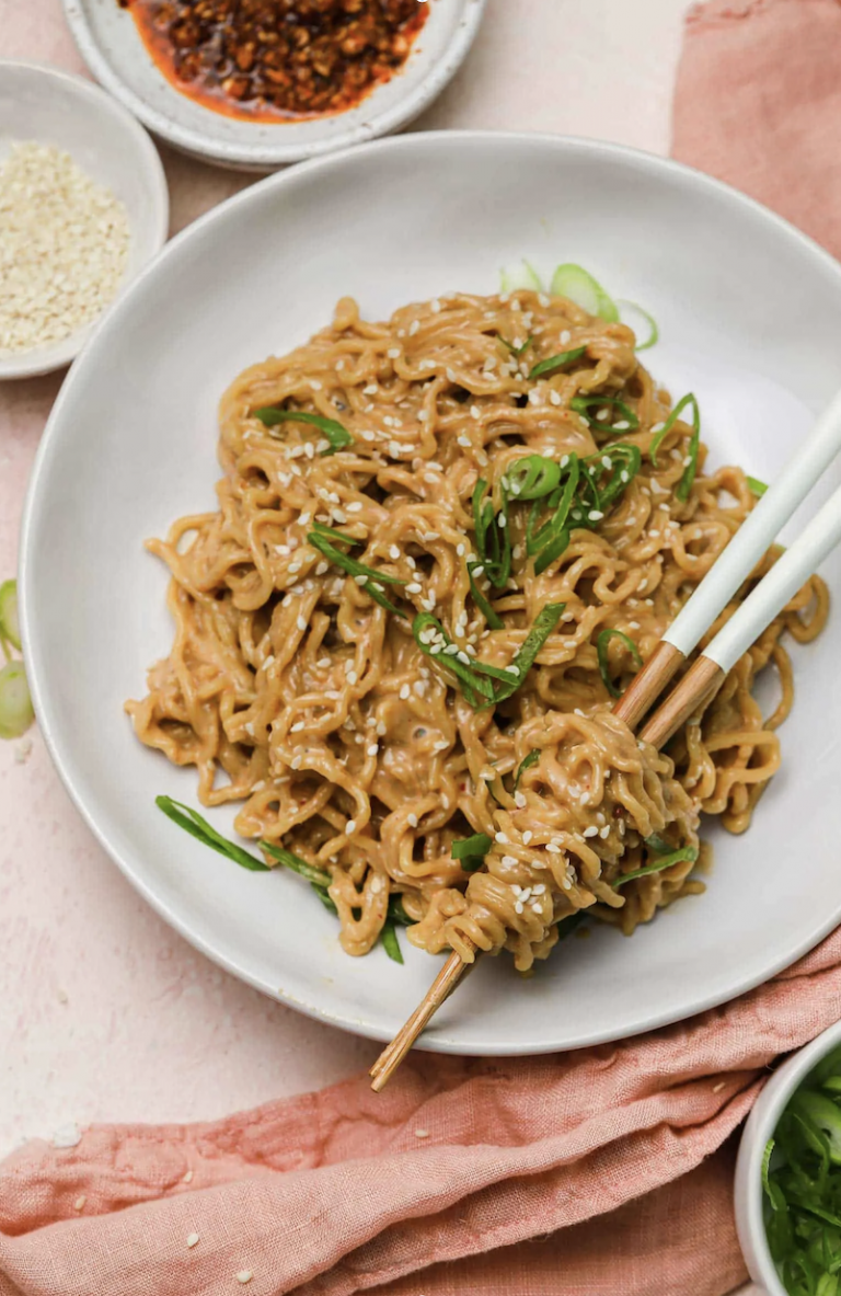 peanut butter sesame noodles from the table for two people