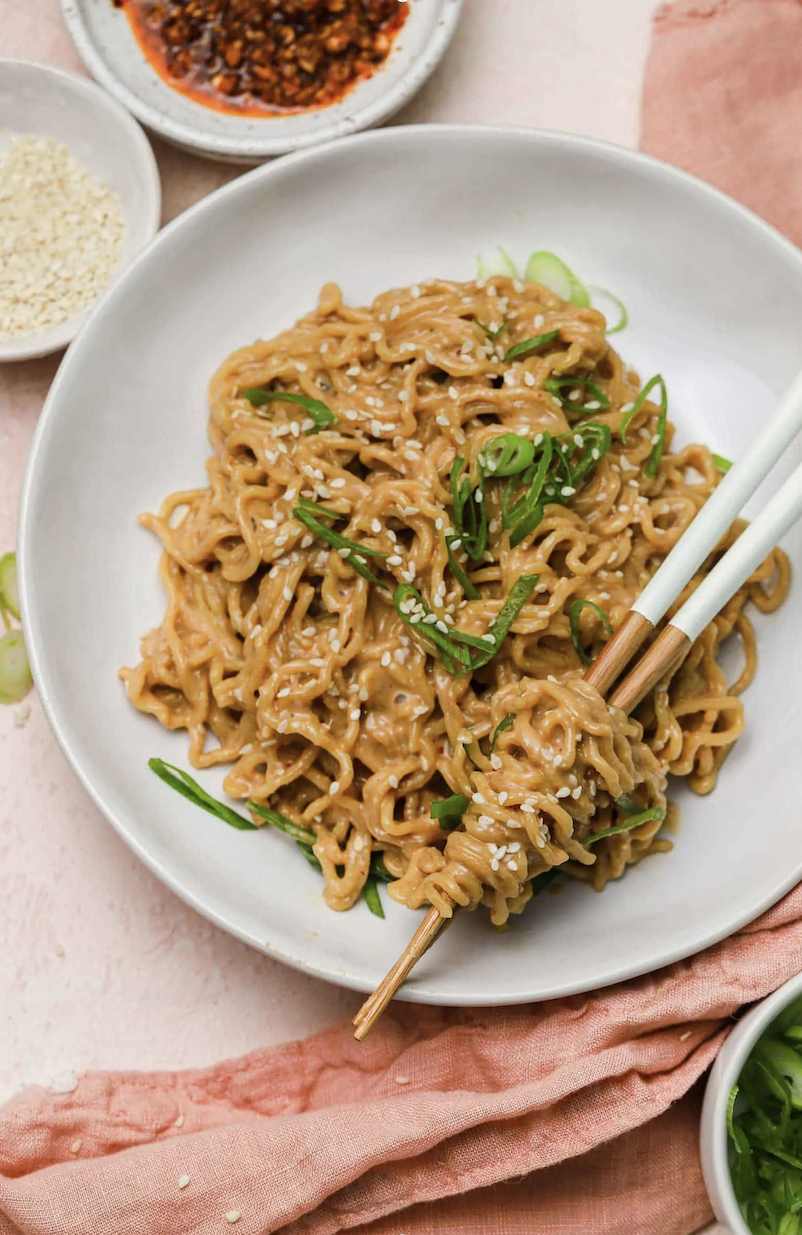 spicy peanut sesame noodles from table for two