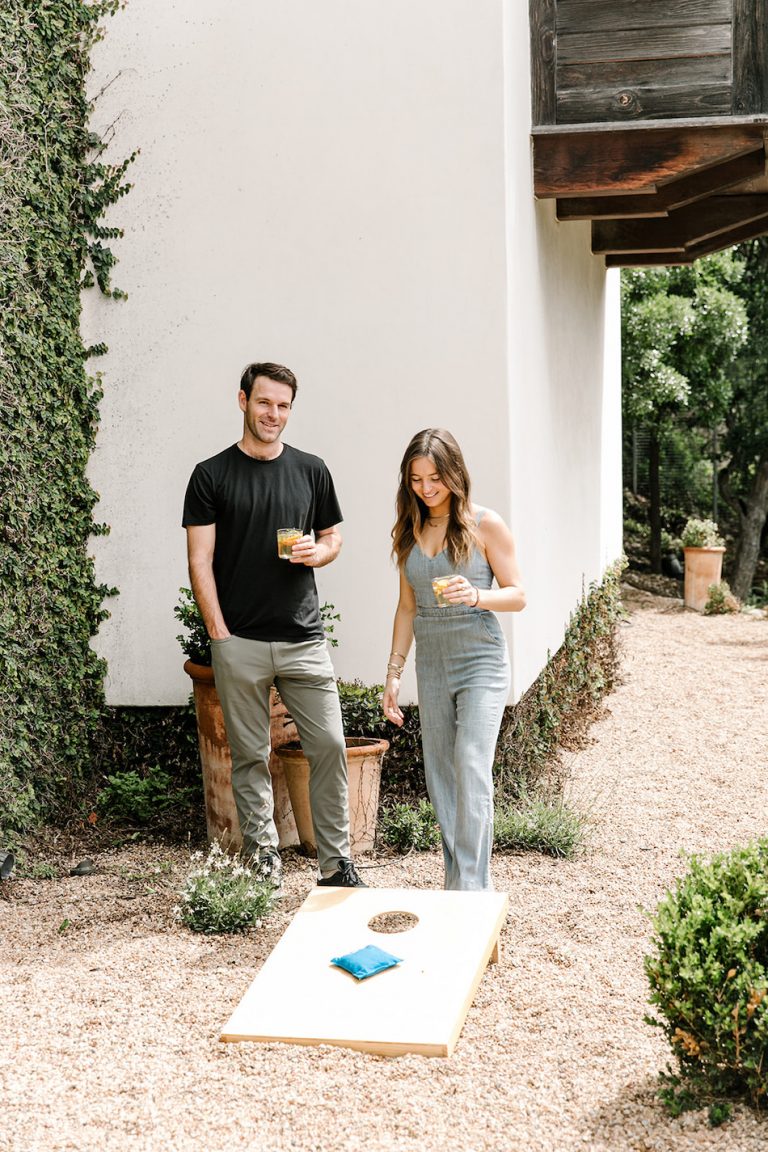 yard games, beanbag toss, friends hanging out - backyard game night with target