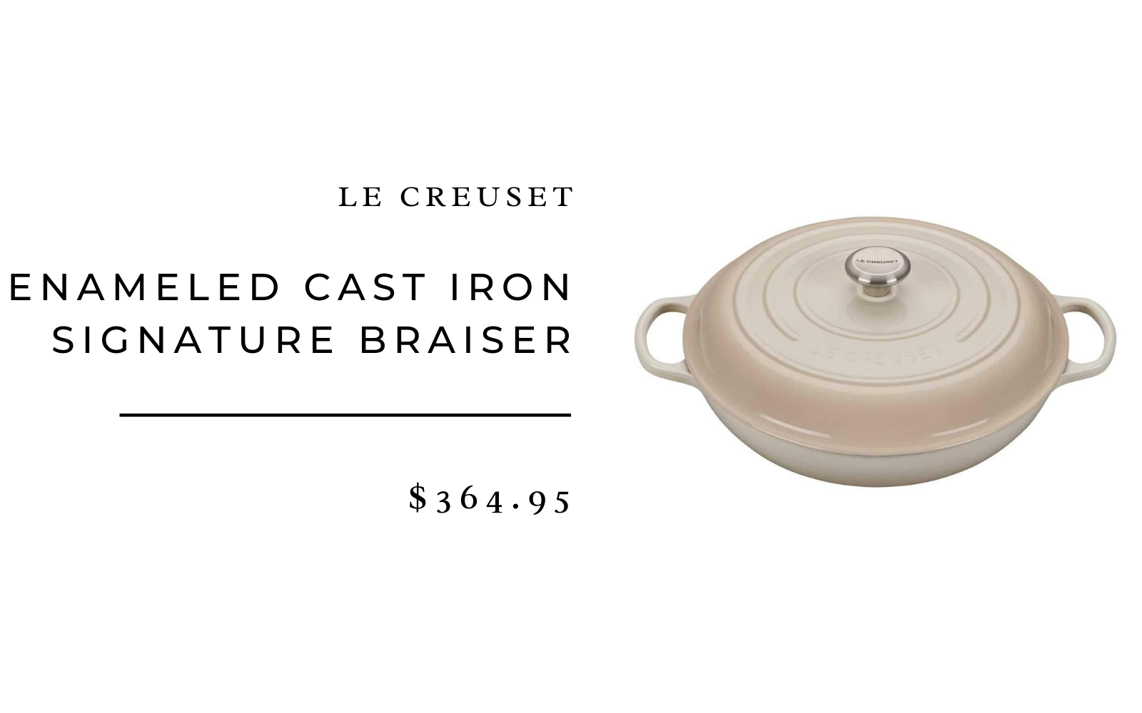 Le Creuset Enameled Cast Iron Signature Braiser, 5 qt.