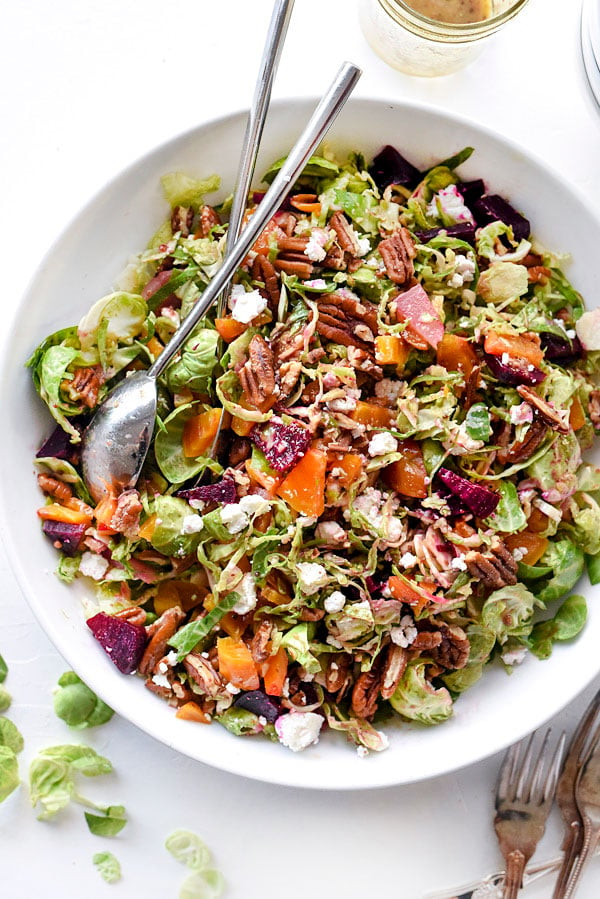 shaved brussels sprouts salad - foodie crush