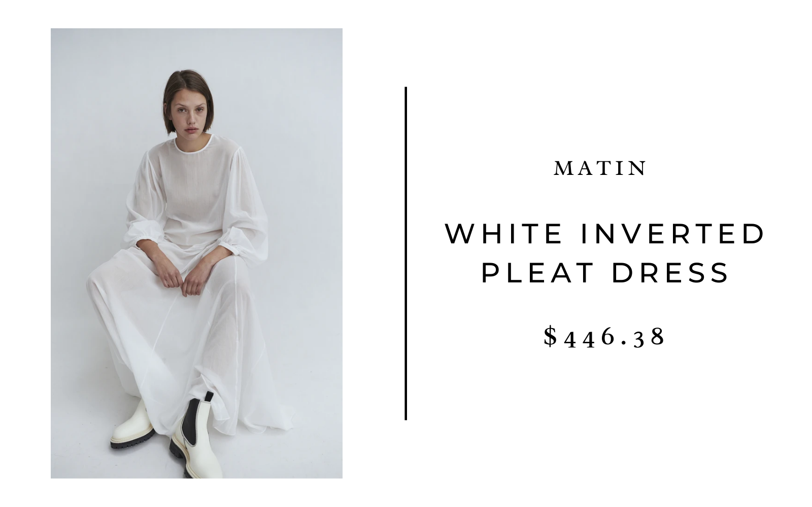 Martin White Inverted Pleat Dress
