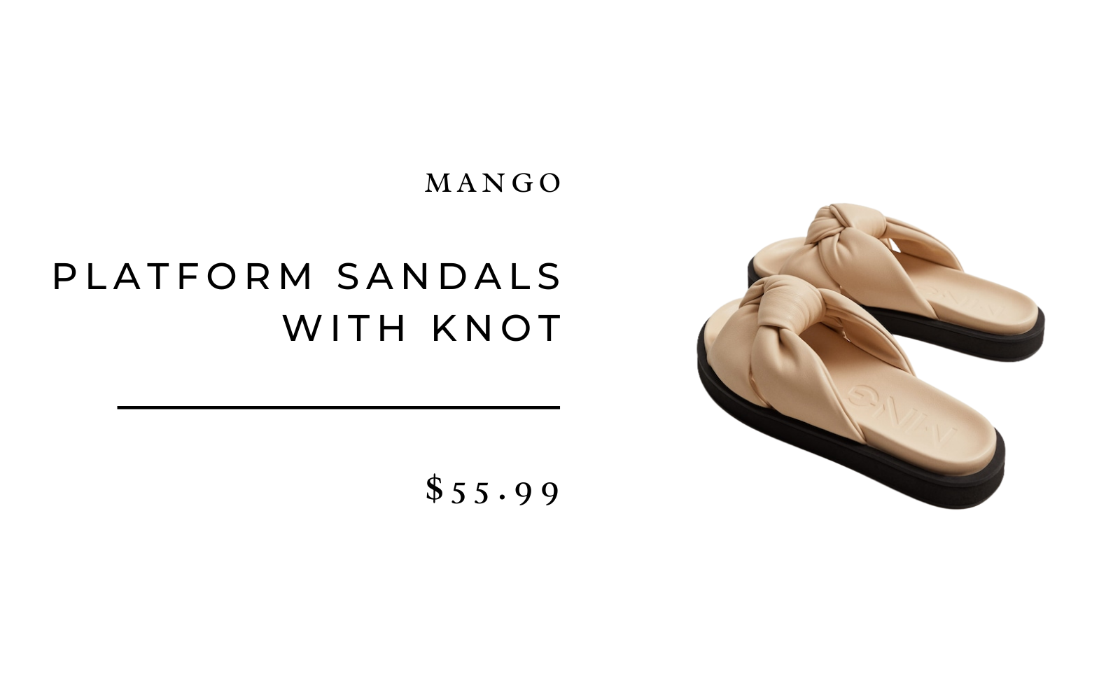 Mango Platform Sandals with Knot