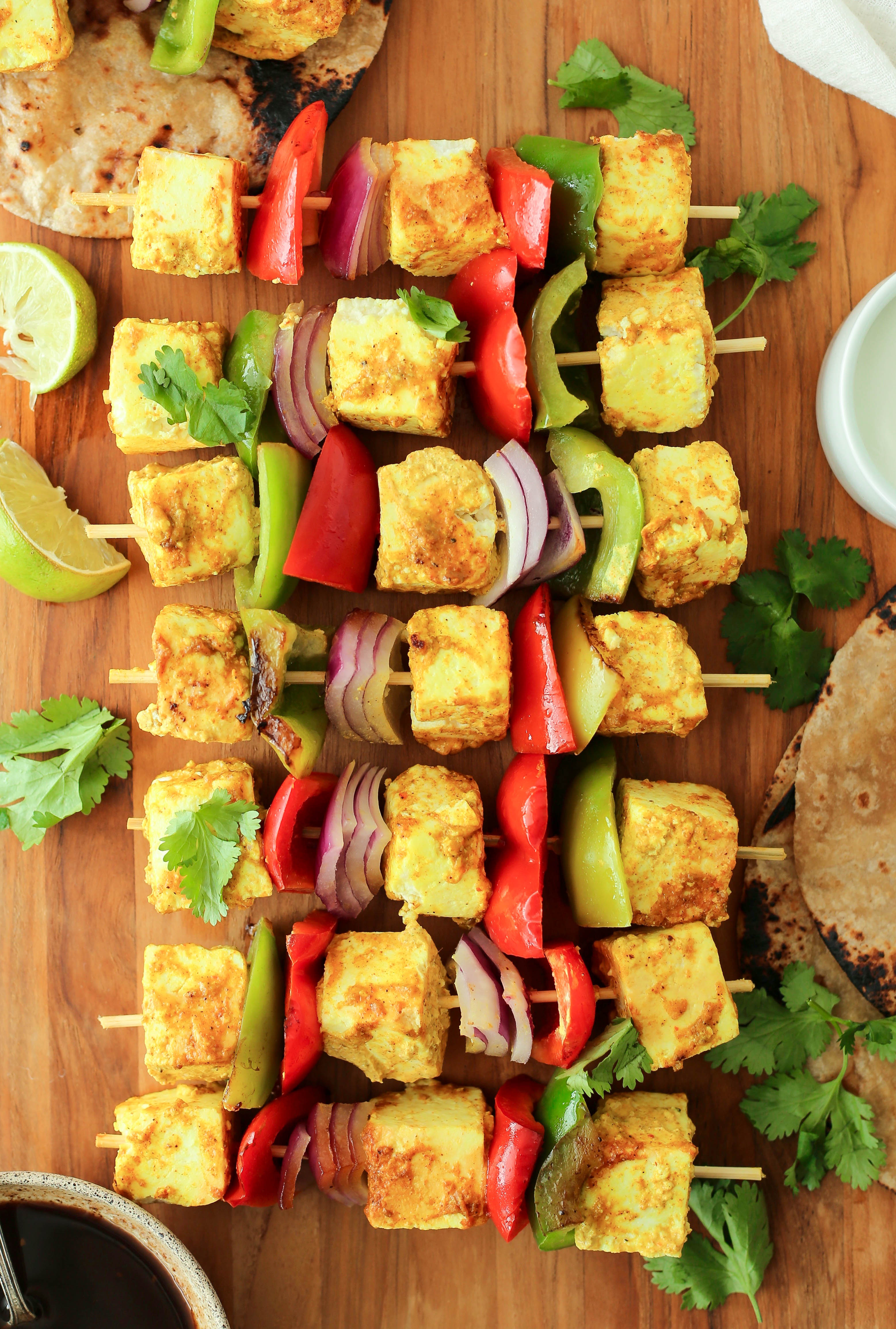 paneer tikka kebabs are the vegetarian side dish to bring to all your summer barbecues