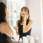 catt sadler's morning routine, skincare, bathroom