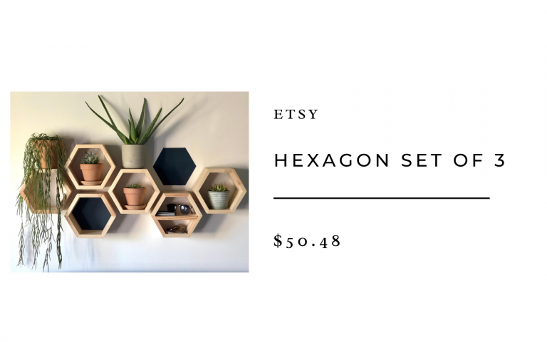 floating hexagonal shelf etsy