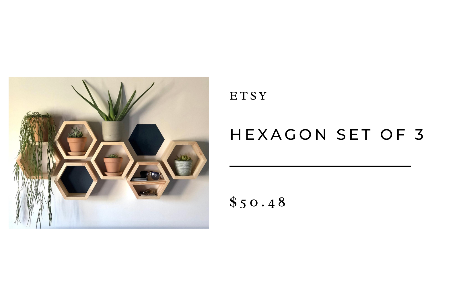 hexagon floating shelf etsy