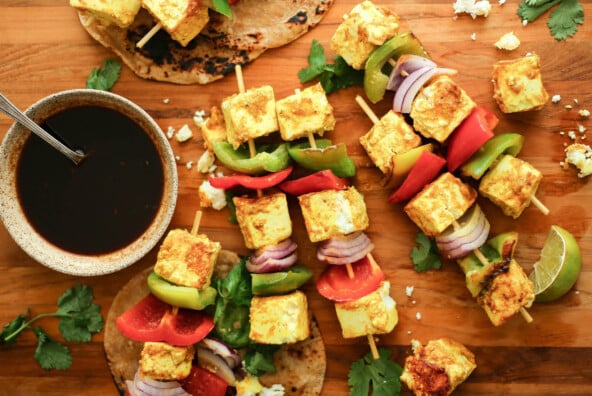 paneer tikka kebabs are the vegetarian side dish to bring to all your summer barbecues