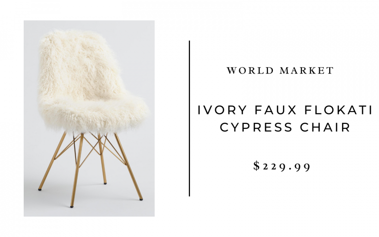 ivory faux flokati cypress chair