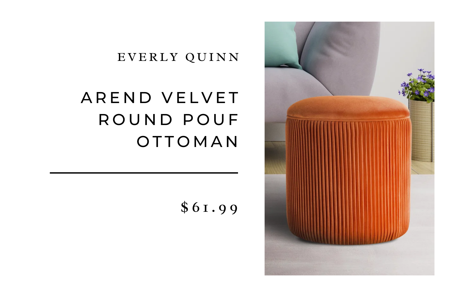 arend velvet ottoman pouf