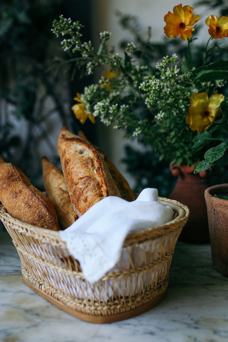 Valerie Rice dinner party, baguette, bread