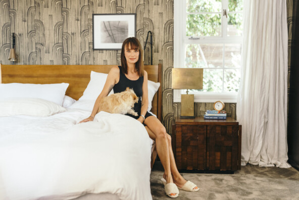 catt sadler's morning routine, bed, bedroom, dog, pet