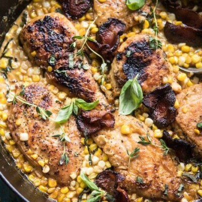 Half Baked Harvest Garlic Butter Creamed Corn Chicken