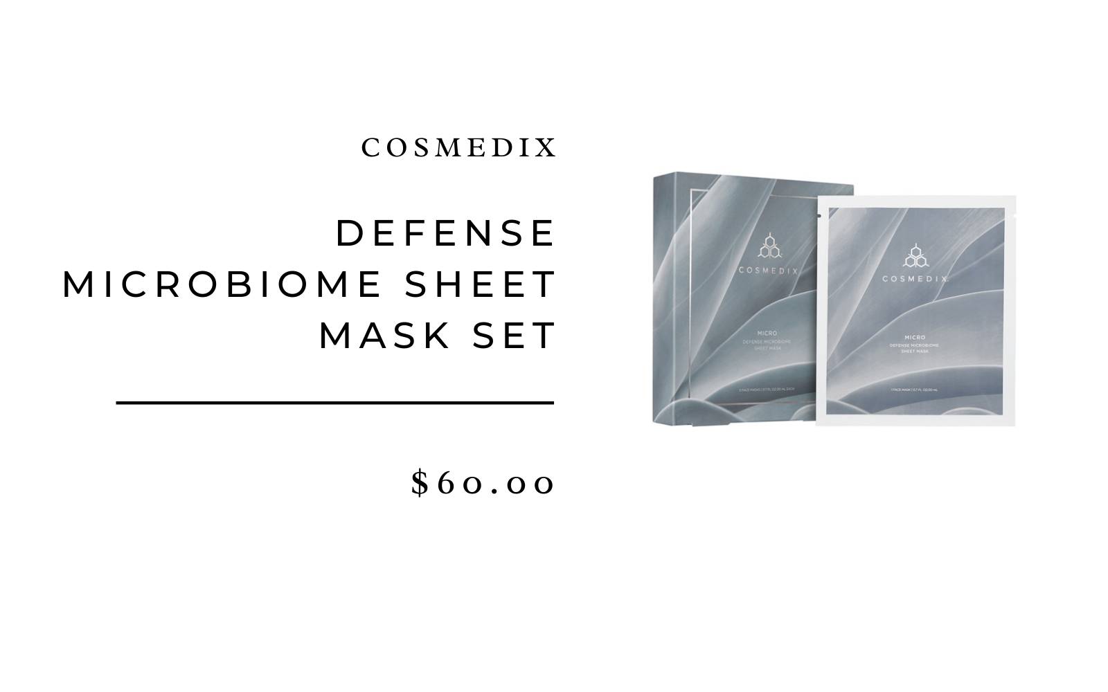 Cosmedix Micro Defense Microbiome Sheet Mask Set (5 masks)