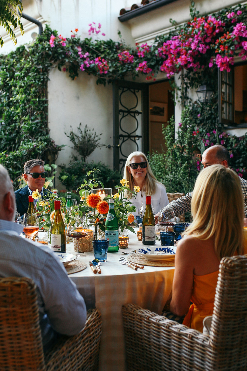 Valerie Rice dinner party in Santa Barbara, table with guests