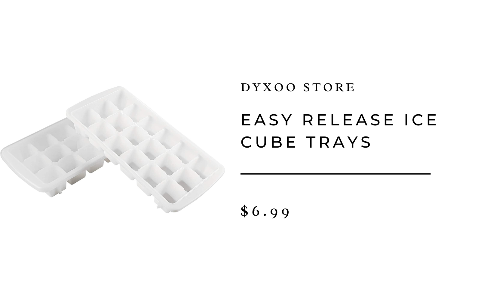Easy Release Ice Cube Trays - Stackable Design with Lid, 2 Pack