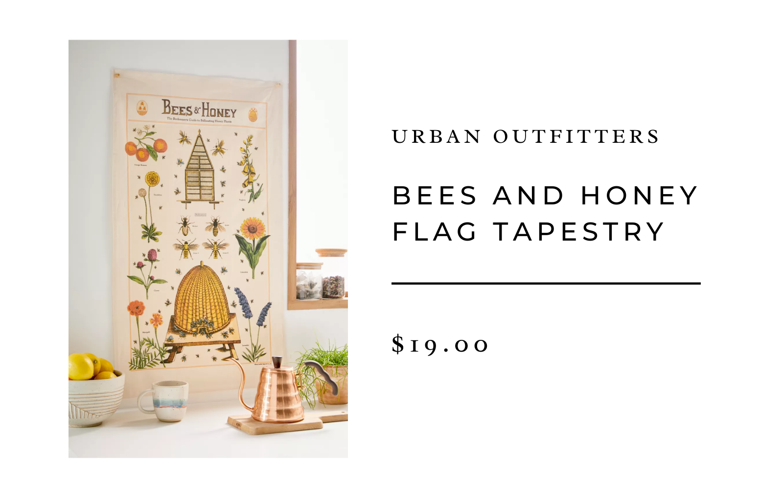 urban outfitters bees and honey flag tapestry