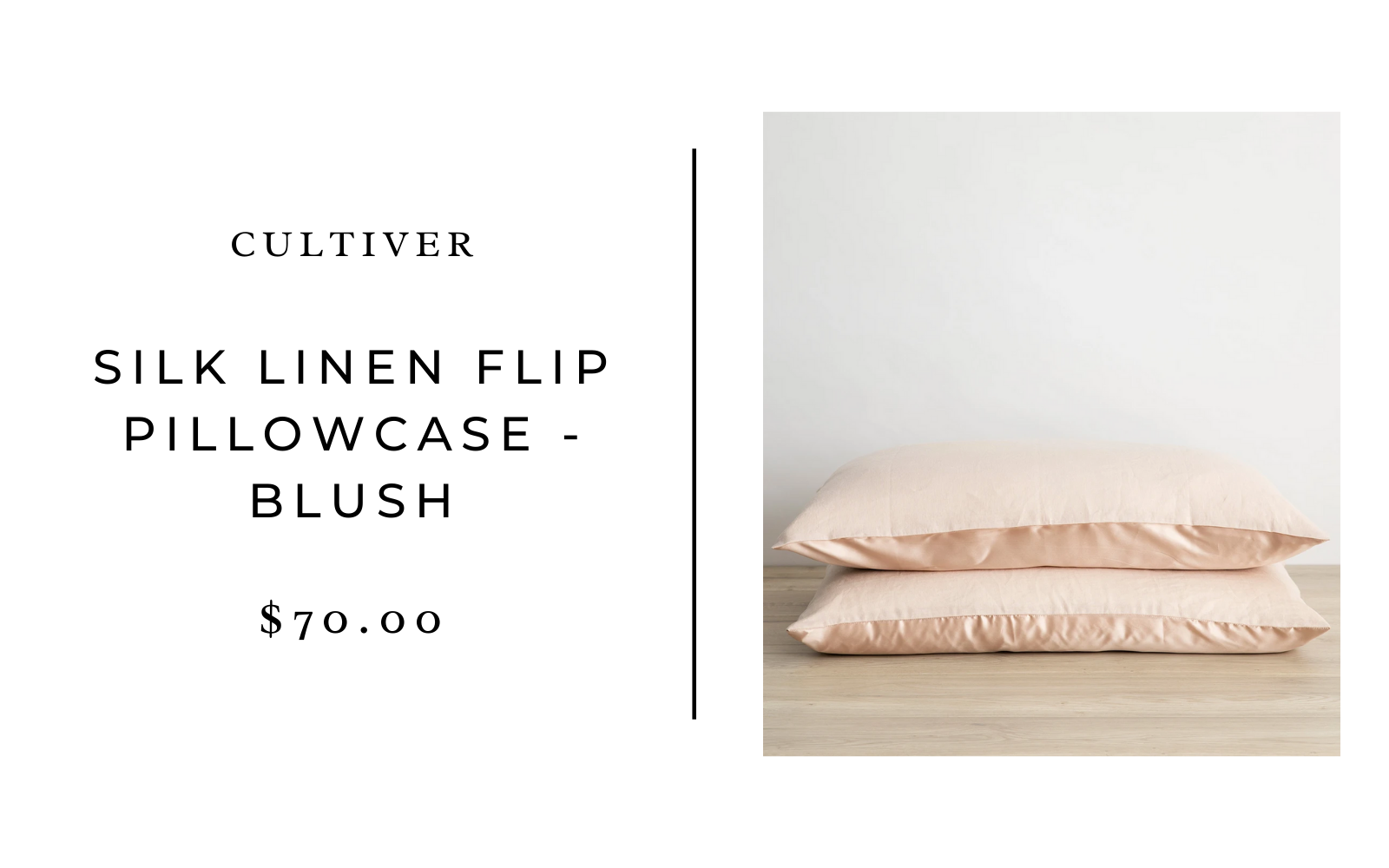 Cultiver Silk Linen Flip Pillowcase (Set of 2) – Blush / Standard