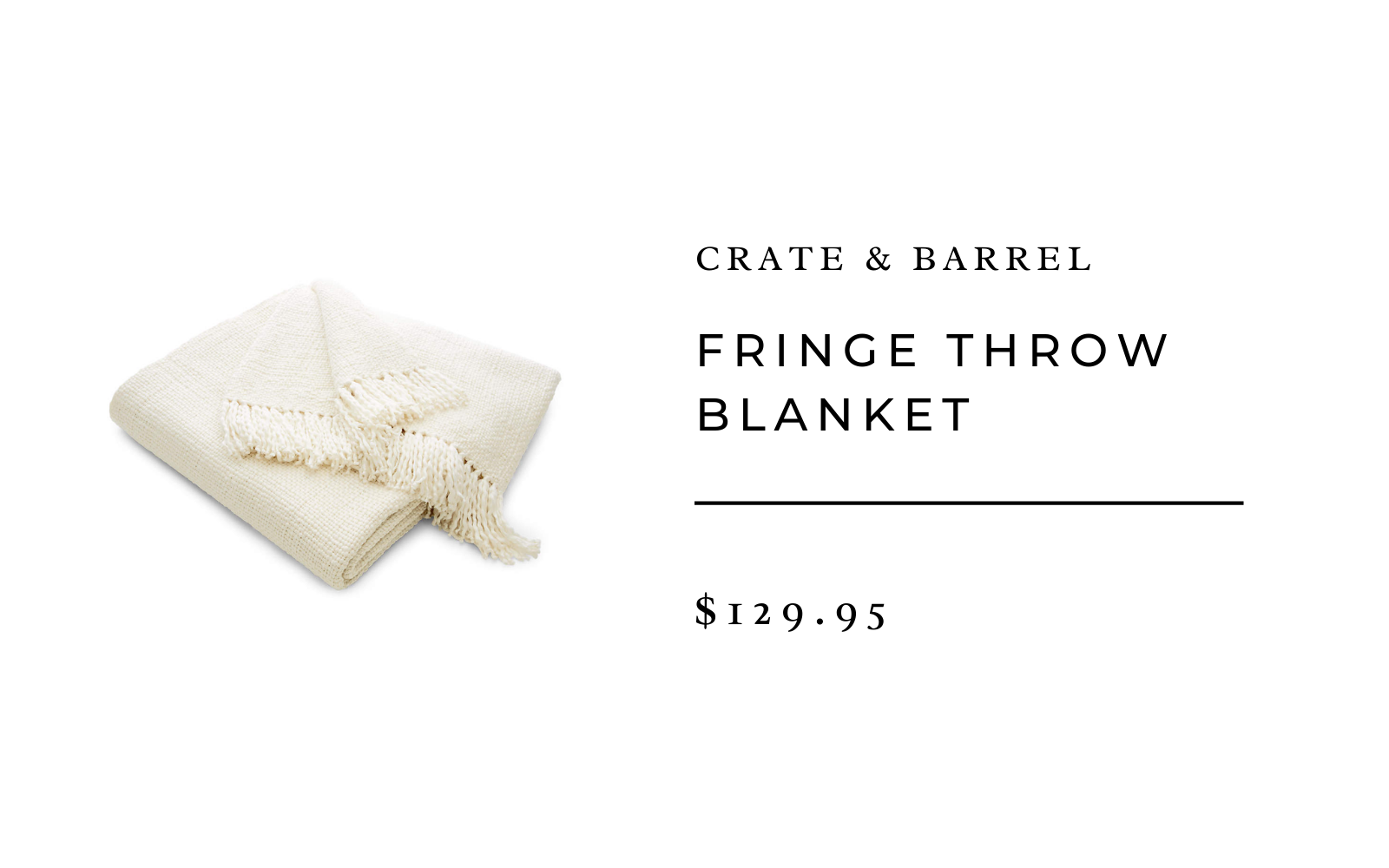 crate and barrel fringe throw blanket
