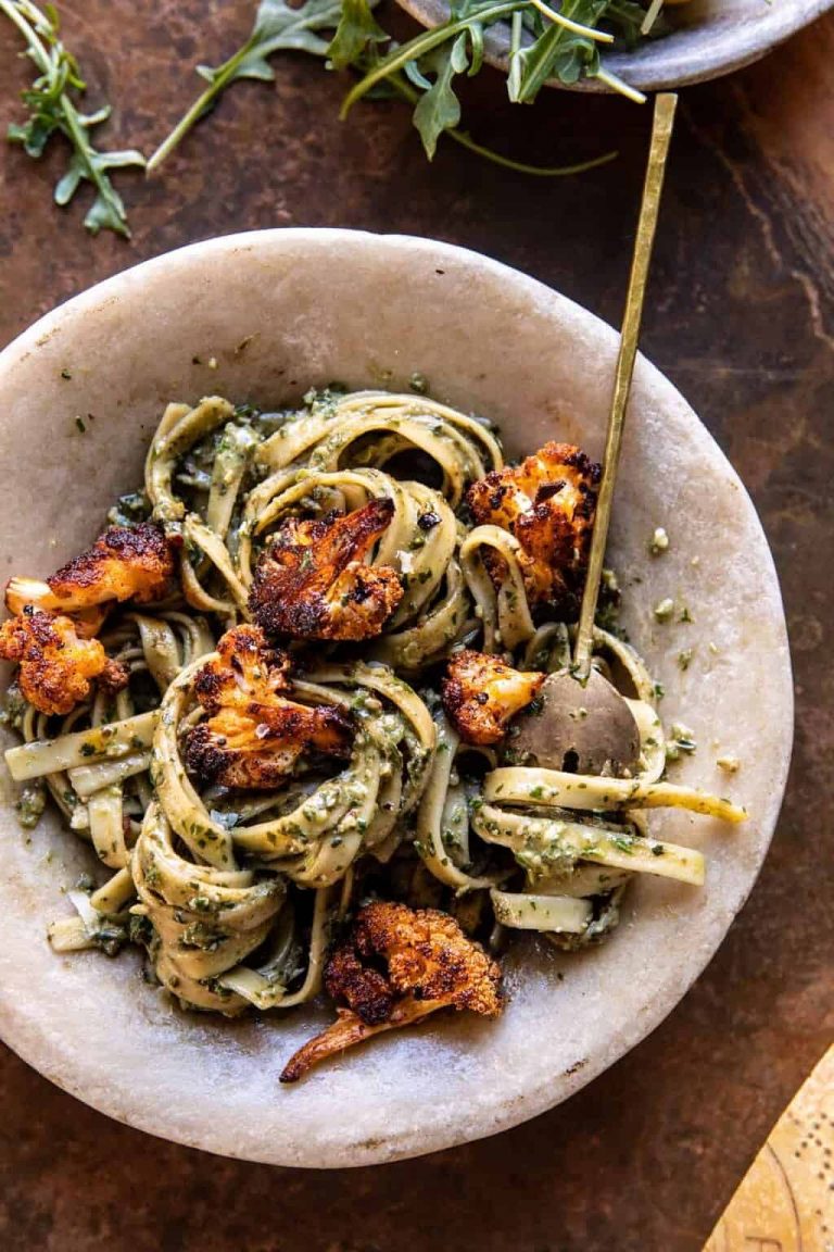 crispy roasted cauliflower pasta