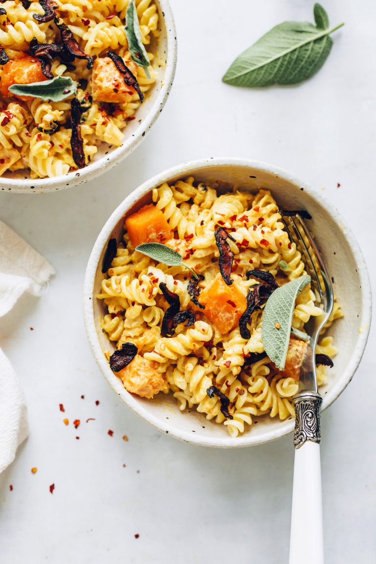 roasted butternut squash pasta minimalist baker