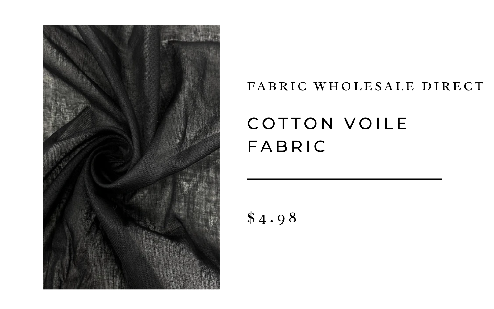 fabric black cotton voile