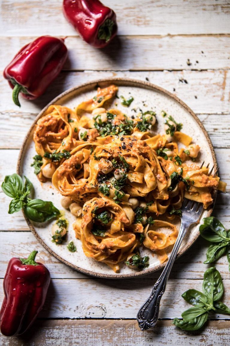 roasted red pepper pasta half baked harvest