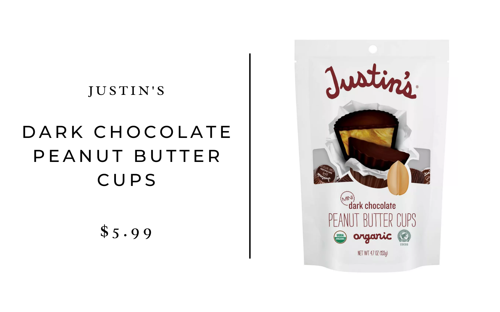 justin's dark chocolate peanut butter cups