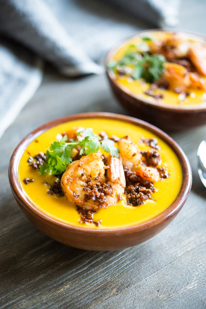 shrimp chorizo ​​kabocha pumpkin soup