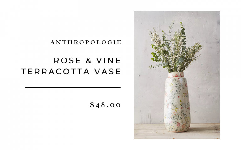 anthropologie rose and vine terracotta vase