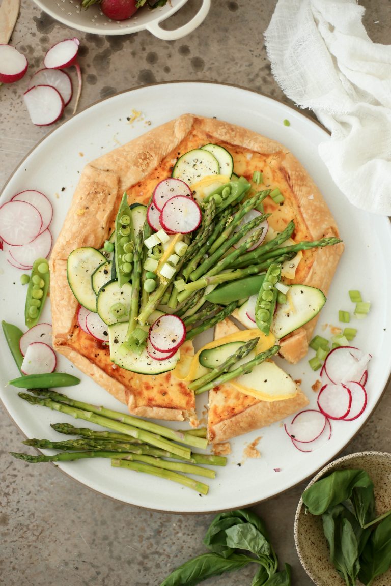 ricotta and cheddar summer vegetable cake