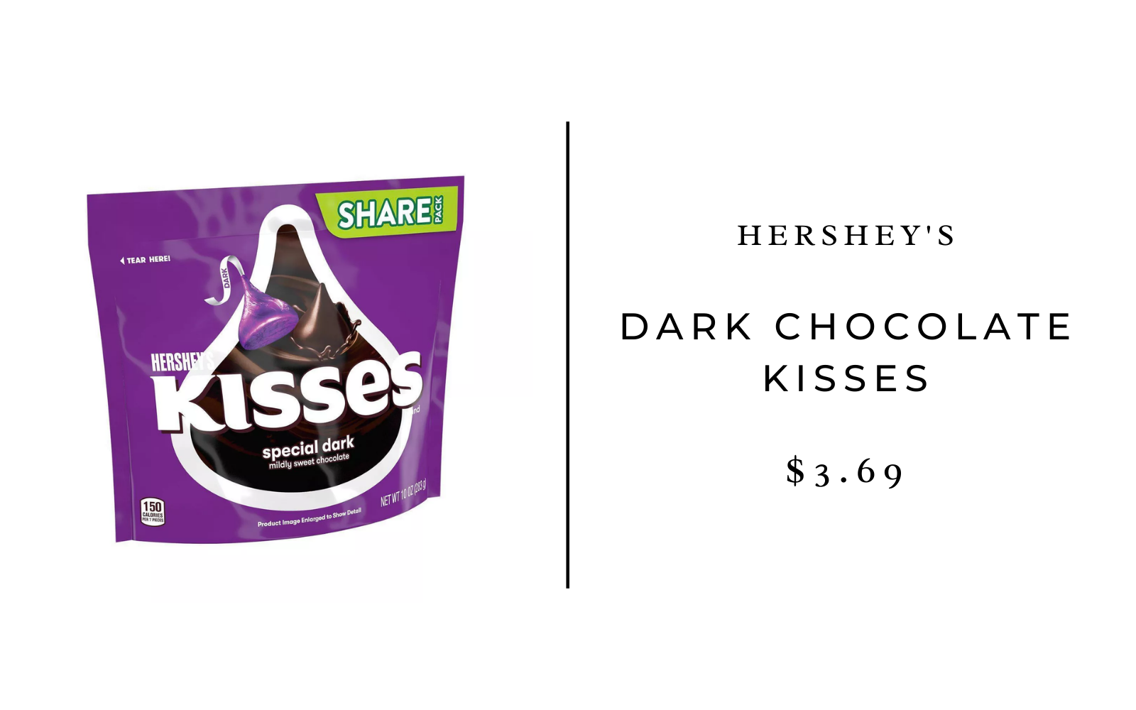 hershey's very special dark chocolate kisses