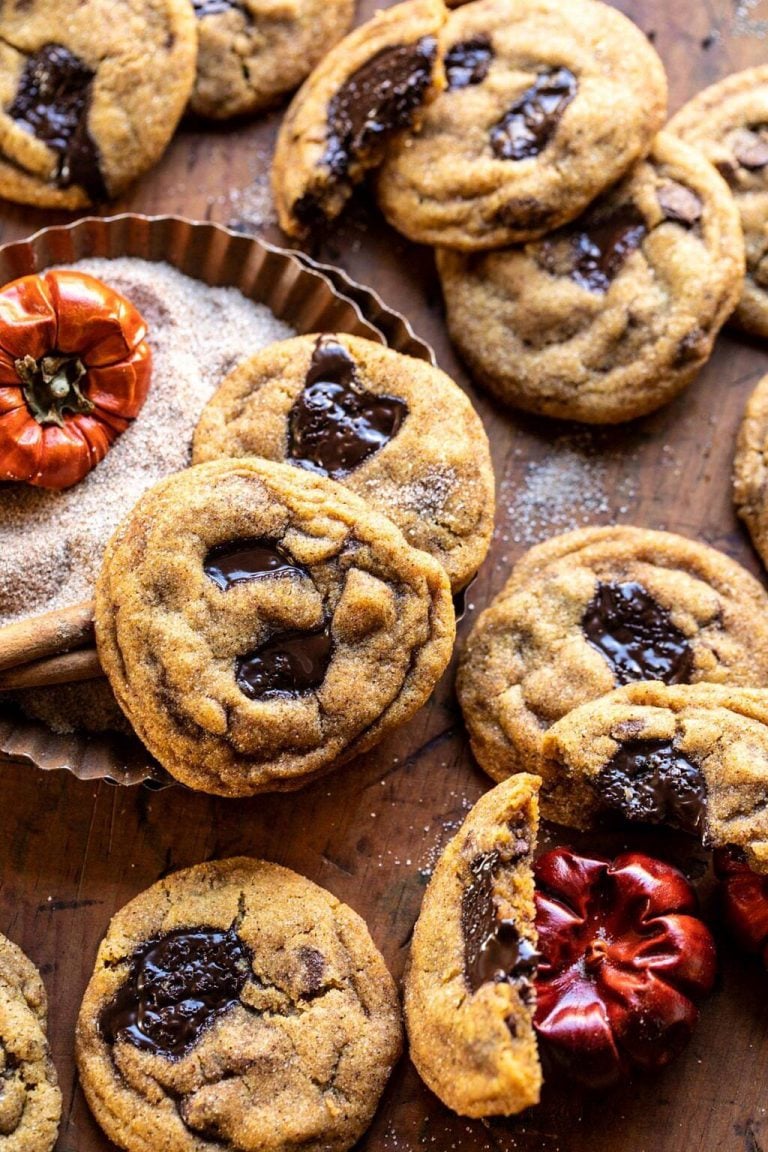 Pumpkin butter chocolate chip cookies from half-baked harvest