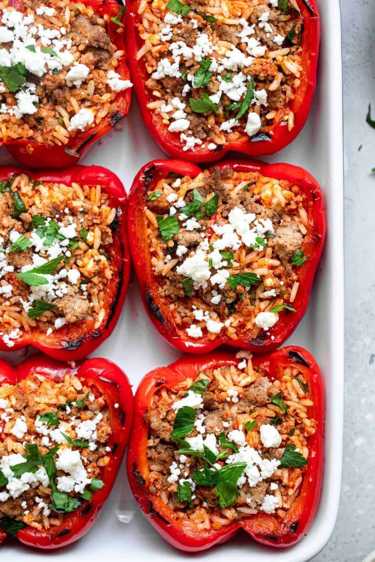 stuffed peppers grilled in the Mediterranean